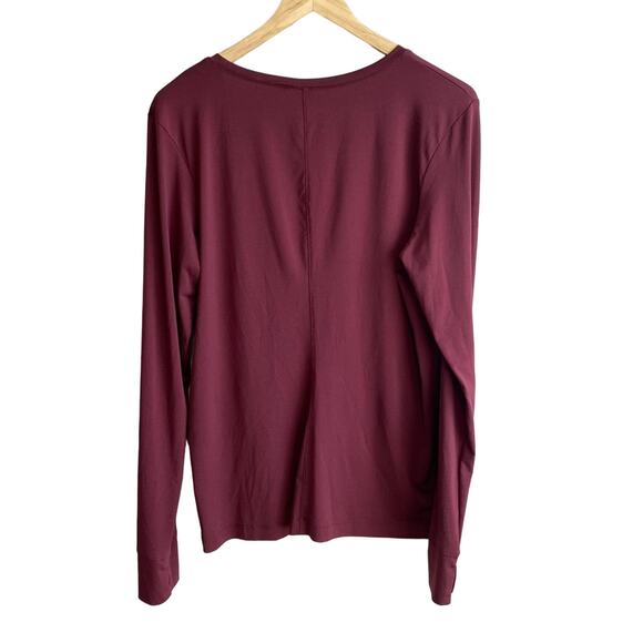 Fabletics Long Sleeve Scoop Neck Shirt XL Burgundy - Picture 5 of 10